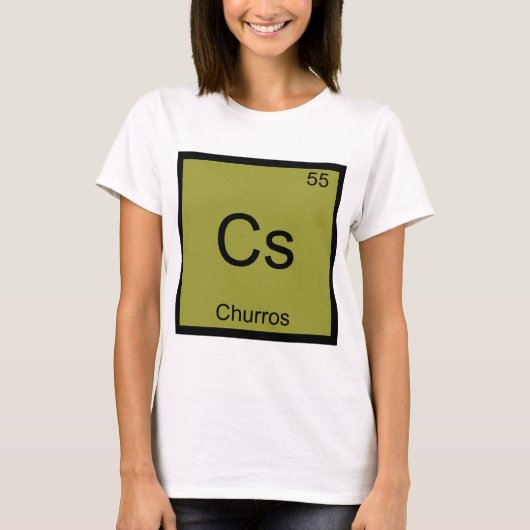 Cs – チュロス化学素おもしろい子シンボルティー tシャツ (正面)
