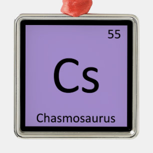 Cs - Chasmosaurus恐竜の化学元素 メタルオーナメント