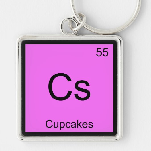 Cs - Cupcakes Chemistry Elementシンボルデザートティー キーホルダー (正面)