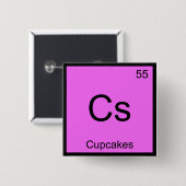 Cs - Cupcakes Chemistry Elementシンボルデザートティー 缶バッジ (正面&裏面)