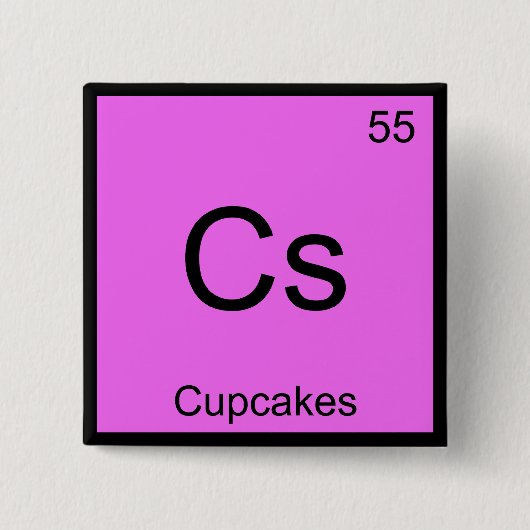 Cs - Cupcakes Chemistry Elementシンボルデザートティー 缶バッジ (正面)