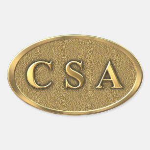 CSAの内戦のステッカー 楕円形シール