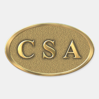 CSA Civil Warステッカー 楕円形シール