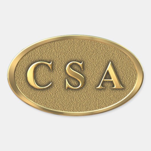 CSA Civil Warステッカー 楕円形シール (正面)