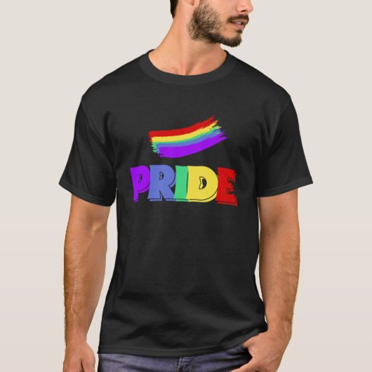 CSD LGBTQIAパレード受け入れ同盟国の旗の愛誇りを持った Tシャツ (正面)
