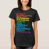 CSD LGBTQIAパレード受け入れ同盟国の旗の愛誇りを持った Tシャツ (正面)