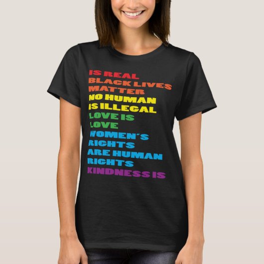 CSD LGBTQIAパレード受け入れ同盟国の旗の愛誇りを持った Tシャツ (正面)