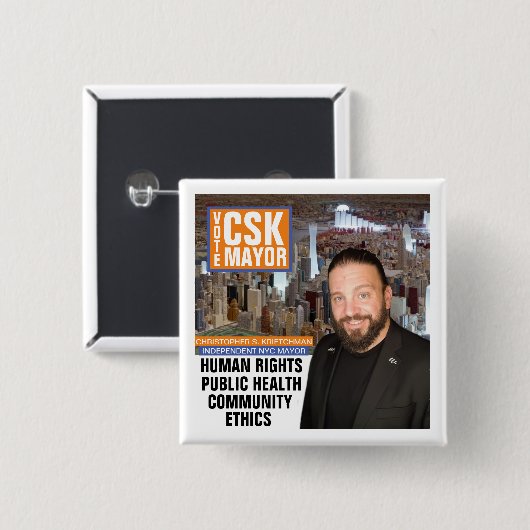 CSK NYC市長2021の投票 缶バッジ (正面&裏面)