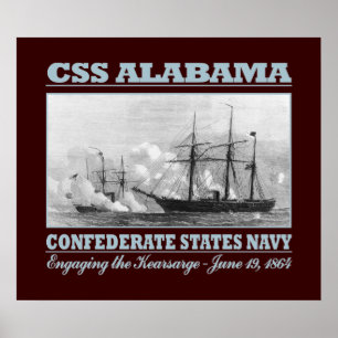 CSS Alabama -Kearsarge (B) ポスター