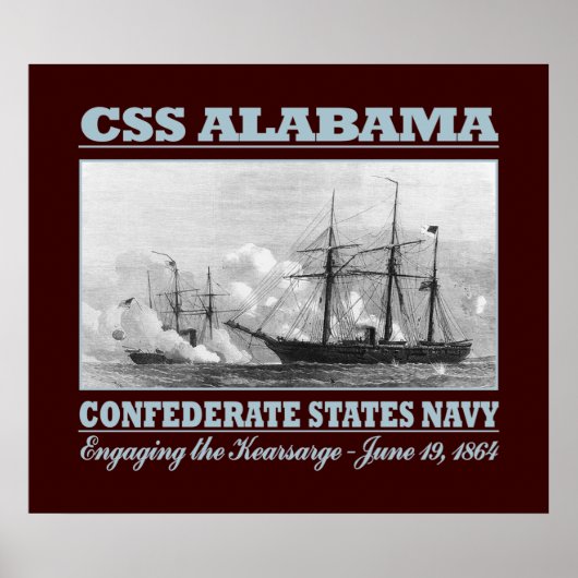 CSS Alabama -Kearsarge (B) ポスター (正面)