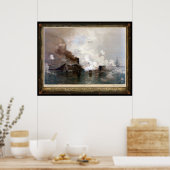 CSS Virginiaに接続するUSSモニタ – 1862 ポスター (キッチン)