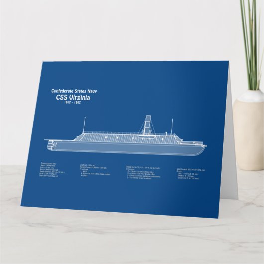 CSS Virginia – 船舶設計図プランABD サンキューカード (正面)