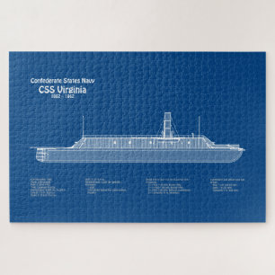 CSS Virginia – 船舶設計図プランABD ジグソーパズル