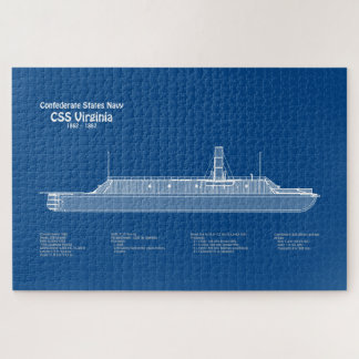 CSS Virginia – 船舶設計図プランABD ジグソーパズル
