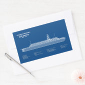 CSS Virginia – 船舶設計図プランABD 長方形シール (封筒)