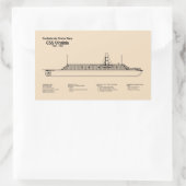 CSS Virginia – 船舶設計図プランSD 長方形シール (バッグ)