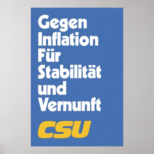 CSU Election Poster Against inflation for ポスター (正面)