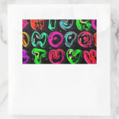 CSVLグラフィティカラフルアルファベット文字 長方形シール (バッグ)