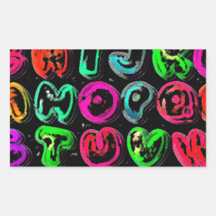 CSVL カラフル GRAFFITIアルファベット 長方形シール