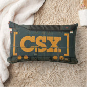 CSXの鉄道ロゴの枕 ランバークッション (ブランケット)