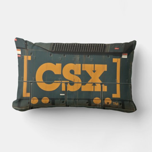 CSXの鉄道ロゴの枕 ランバークッション (正面)