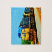 CSXイエローブルーディーゼル機関車鉄道 ジグソーパズル (縦)