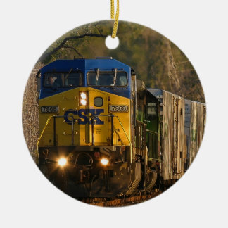 CSX 7868の列車の前部写真のオーナメント セラミックオーナメント