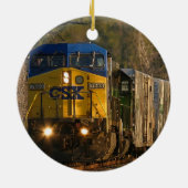 CSX 7868の列車の前部写真のオーナメント セラミックオーナメント (裏面)