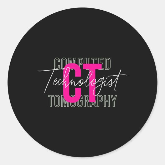 Ct技術放射線技師コンピュータ断層撮影 ラウンドシール (正面)