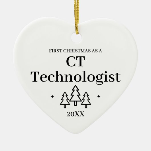 CT技術者の新しいジョブ・クリスマス セラミックオーナメント (正面)