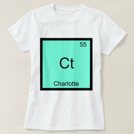 Ct - シャーロット おもしろ エレメント 化学 Tシャツ (デザイン正面)