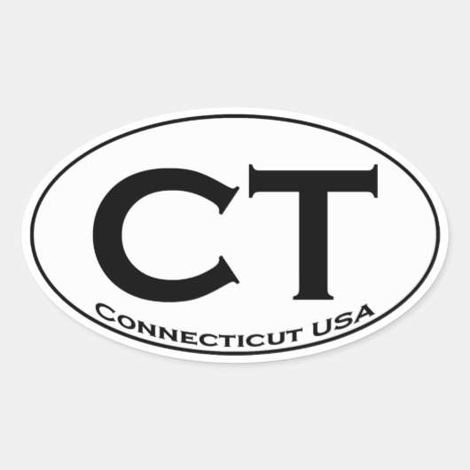 CT - Connecticut USA Oval Logo 楕円形シール (正面)