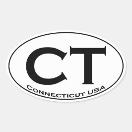 CT - Connecticut USA Oval Logo 楕円形シール