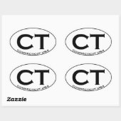 CT - Connecticut USA Oval Logo 楕円形シール (シート)