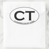 CT - Connecticut USA Oval Logo 楕円形シール (バッグ)