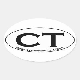 CT - Connecticut USA Oval Logo 楕円形シール