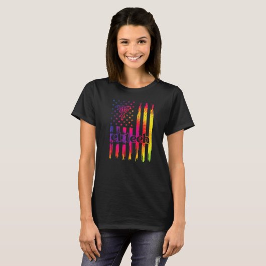 Ct Tech米国国旗Computed Tomography Tech Tシャツ (正面フル)