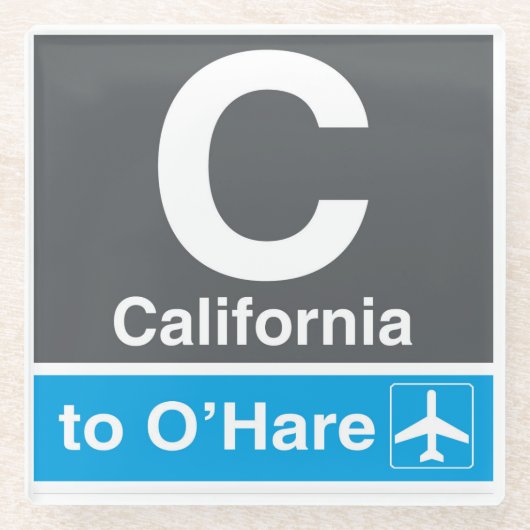 CTAのコースター- O'Hare (ブルーライン)へのカリフォルニア ガラスコースター (正面)