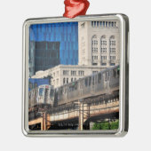 CTAの高速転送のオレンジラインおよびグリーン・ライン メタルオーナメント (左)