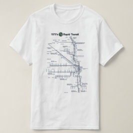 CTA "L" Rapid Transit 1970s Map Chicago, Illinois Tシャツ