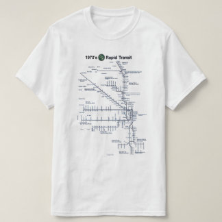 CTA "L" Rapid Transit 1970s Map Chicago, Illinois Tシャツ