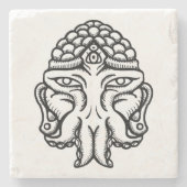 Cthudaの顔-大理石のコースター ストーンコースター (正面)