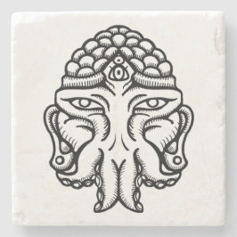 Cthudaの顔-大理石のコースター ストーンコースター