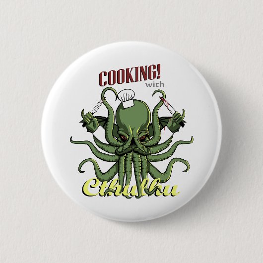 Cthulhuとの調理 缶バッジ (正面)