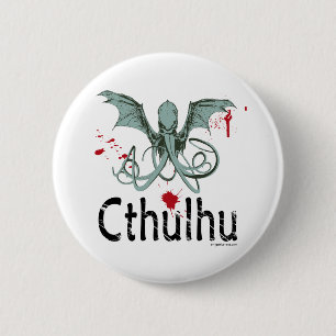 Cthulhuの恐怖ベクトル芸術 缶バッジ