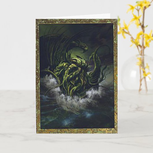 Cthulhuの誕生日 カード (黄色い花)