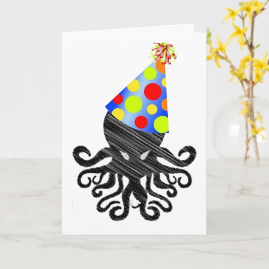 Cthulhuの誕生日 カード (黄色い花)