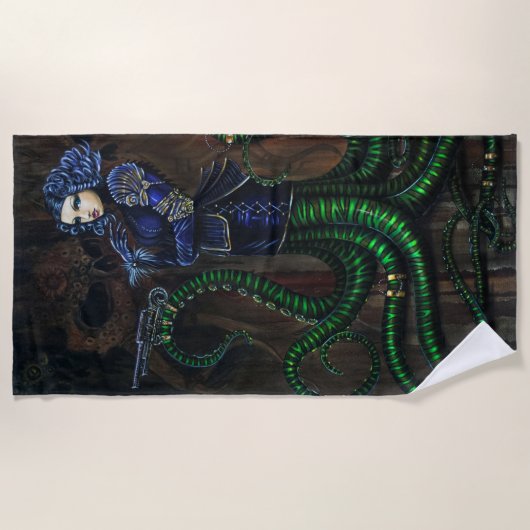 Cthulhuの風変りのOctogirlの娘 ビーチタオル (正面)