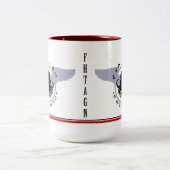 Cthulhuは私の副操縦士の赤のストライプのマグです ツートーンマグカップ (中央)