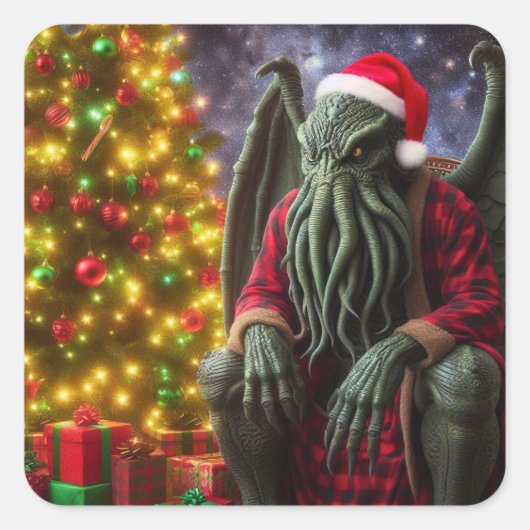 CthulhuクリスマスレプマスメリーCthulhumas スクエアシール (正面)